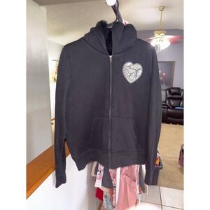 Y2K PINK VS  bling fur lined zip up